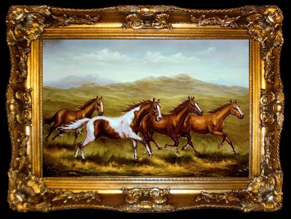 framed  unknow artist Horses 05, ta009-2